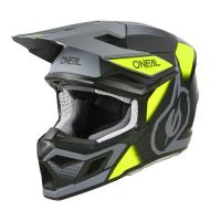 Oneal Шлем кроссовый 3Series Neon Vision V.24 серый/желтый в Новосибирске