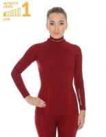 Brubeck Футболка женская дл.рукав Wool Merino 78% Бордо в Новосибирске