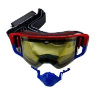 AiM Очки снегоходные с магнитной линзой и подогревом (PRO) 31-107 Accu Heated Red-Blue Glossy в Новосибирске