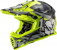 LS2 Шлем MX437 Fast Mini Crusher Черно-желтый в Новосибирске