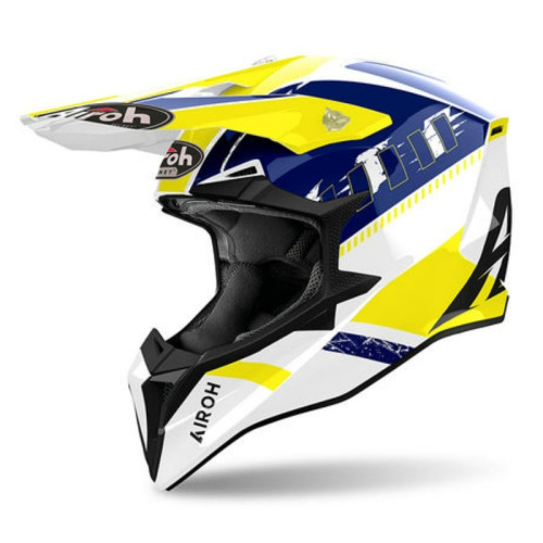 Airoh Мотошлем Wraaap Feel Yellow/Blue Gloss в Новосибирске