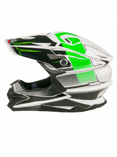AIM Шлем кроссовый JK803 White/Green в Новосибирске