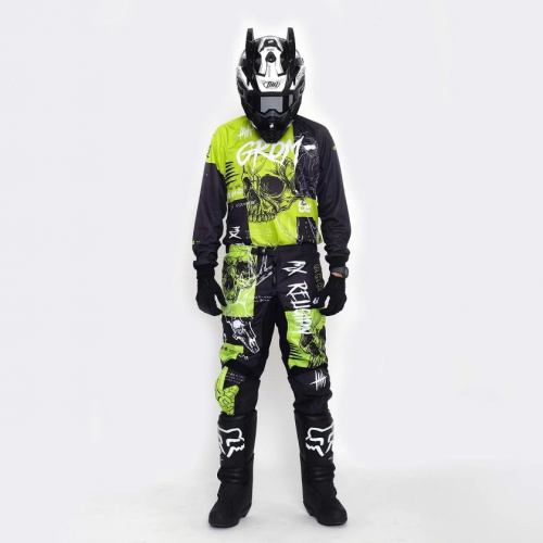 Grom Штаны кроссовые MX Religion lime в Новосибирске