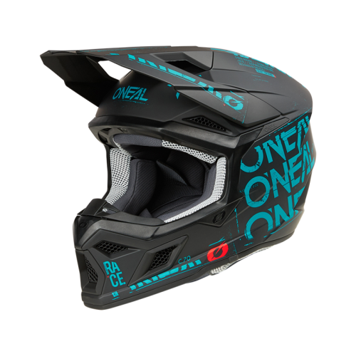 Oneal Шлем кроссовый 3Series Static черный/бирюзовый в Новосибирске
